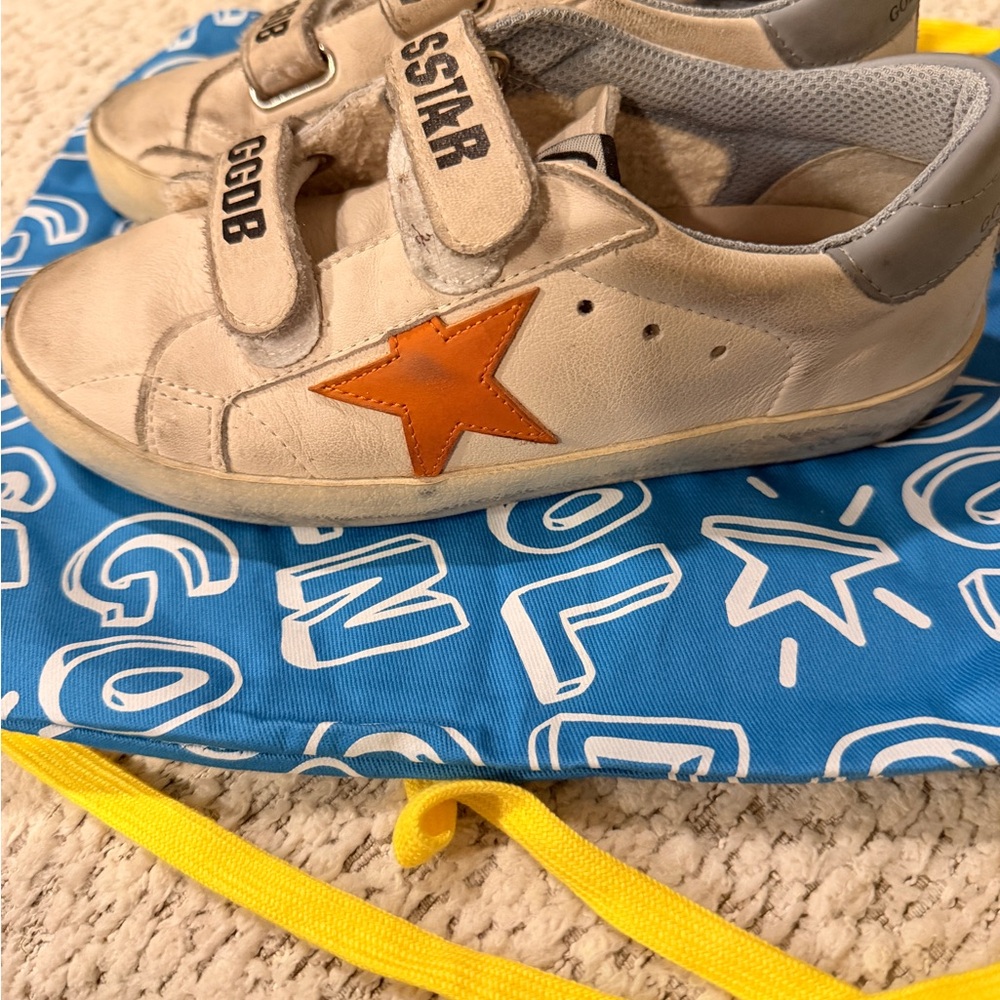 Golden Goose Kids Star Sneakers - White and Orange size 31